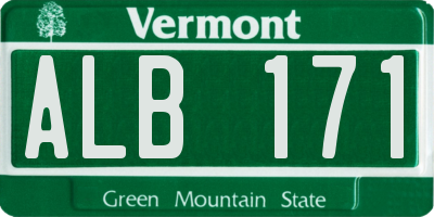 VT license plate ALB171