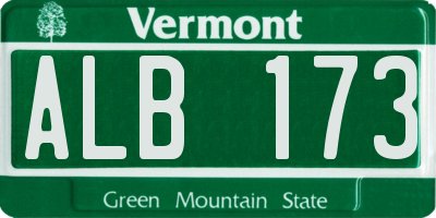 VT license plate ALB173
