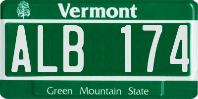 VT license plate ALB174