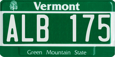 VT license plate ALB175