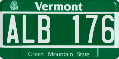 VT license plate ALB176
