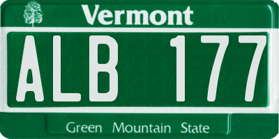 VT license plate ALB177