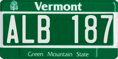 VT license plate ALB187