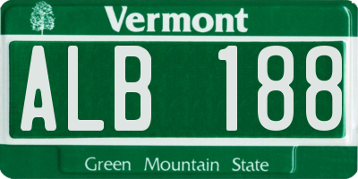 VT license plate ALB188