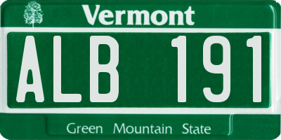 VT license plate ALB191