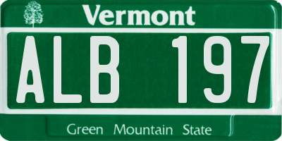 VT license plate ALB197
