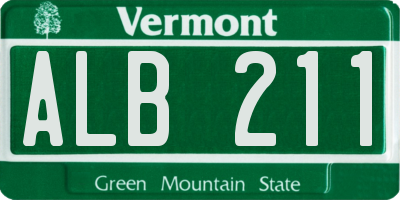 VT license plate ALB211