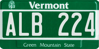 VT license plate ALB224