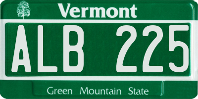 VT license plate ALB225