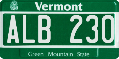 VT license plate ALB230