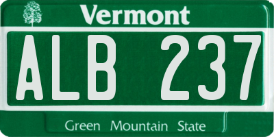 VT license plate ALB237