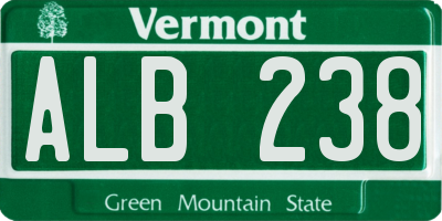 VT license plate ALB238