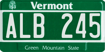 VT license plate ALB245