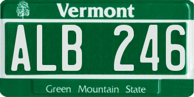 VT license plate ALB246