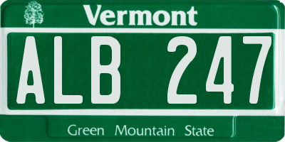VT license plate ALB247