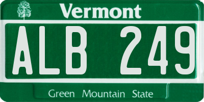 VT license plate ALB249