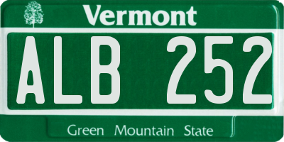 VT license plate ALB252