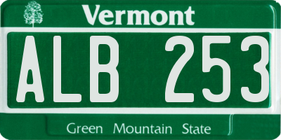 VT license plate ALB253