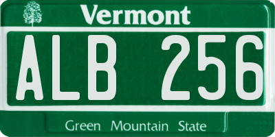 VT license plate ALB256