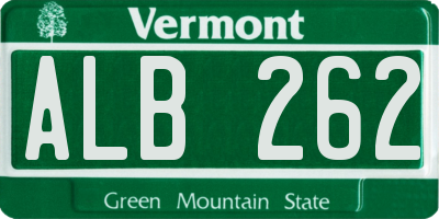 VT license plate ALB262