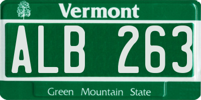 VT license plate ALB263