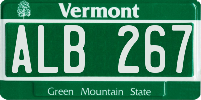 VT license plate ALB267