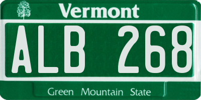 VT license plate ALB268