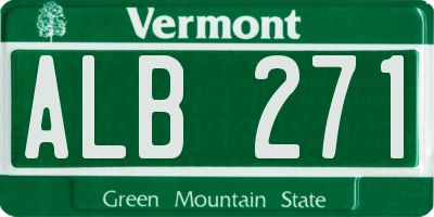 VT license plate ALB271
