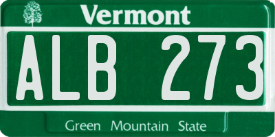 VT license plate ALB273