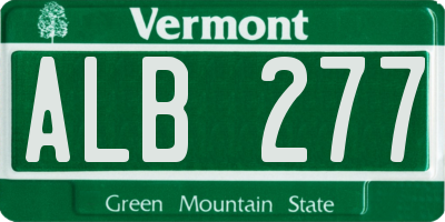 VT license plate ALB277