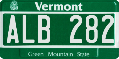 VT license plate ALB282