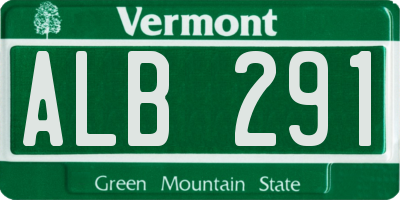 VT license plate ALB291