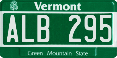 VT license plate ALB295