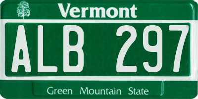 VT license plate ALB297