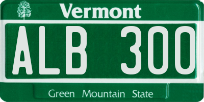 VT license plate ALB300