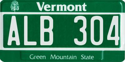 VT license plate ALB304