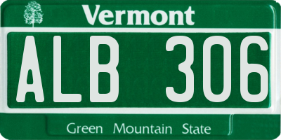 VT license plate ALB306