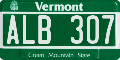 VT license plate ALB307