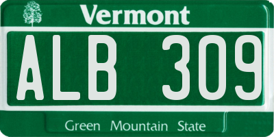 VT license plate ALB309