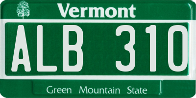 VT license plate ALB310