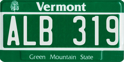 VT license plate ALB319