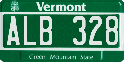 VT license plate ALB328