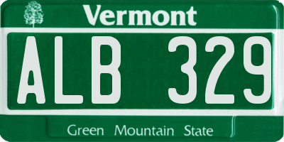 VT license plate ALB329
