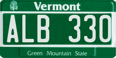 VT license plate ALB330