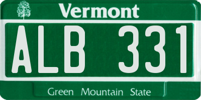 VT license plate ALB331