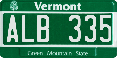 VT license plate ALB335