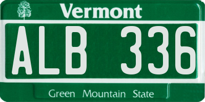 VT license plate ALB336