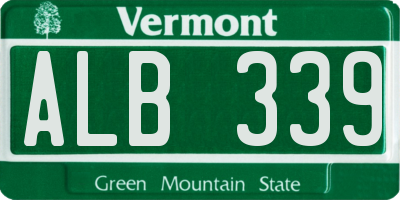 VT license plate ALB339