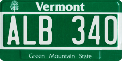VT license plate ALB340