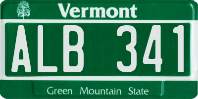 VT license plate ALB341